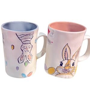 Set of 2 Spectrum Bunny‎ Design Ceramic Mugs